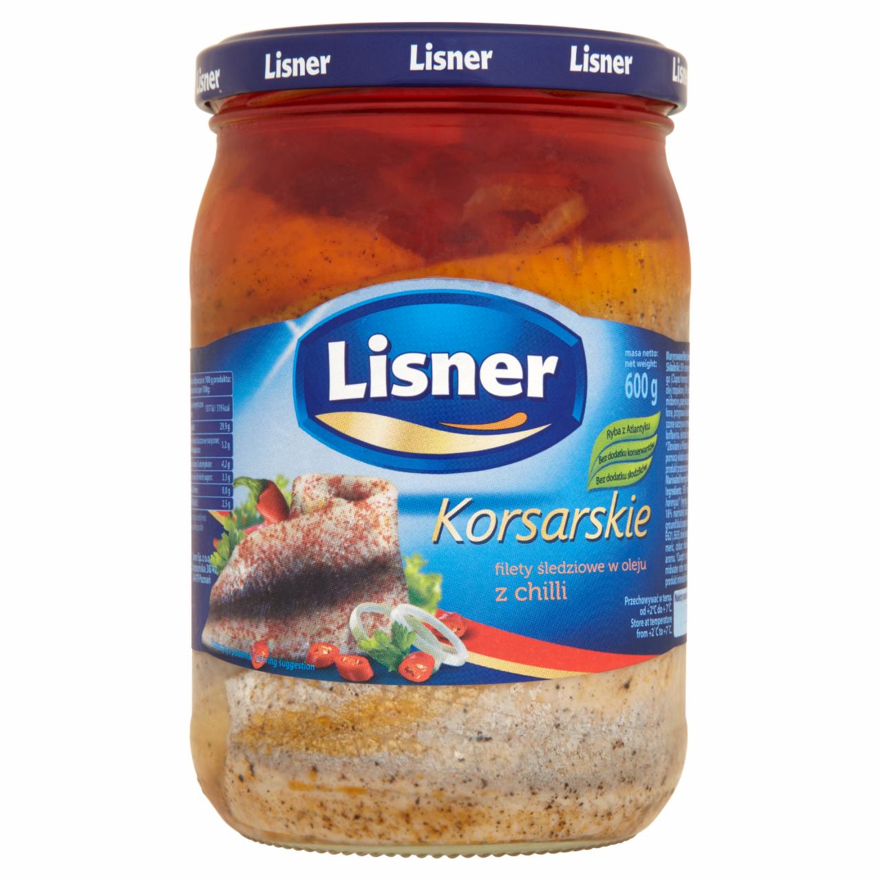 Zdjęcia - Lisner Korsarskie Filety śledziowe w oleju z chilli 600 g