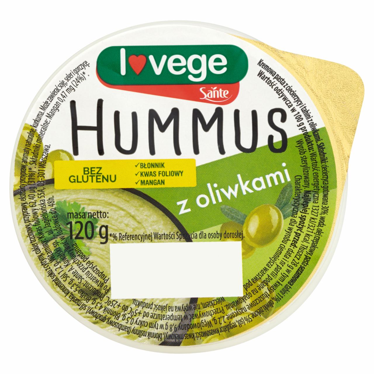 Zdjęcia - Sante Hummus z oliwkami 120 g