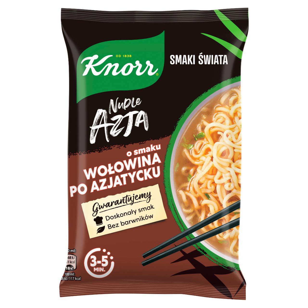 Zdjęcia - Knorr Nudle Azja Zupa-danie o smaku wołowina po azjatycku 68 g