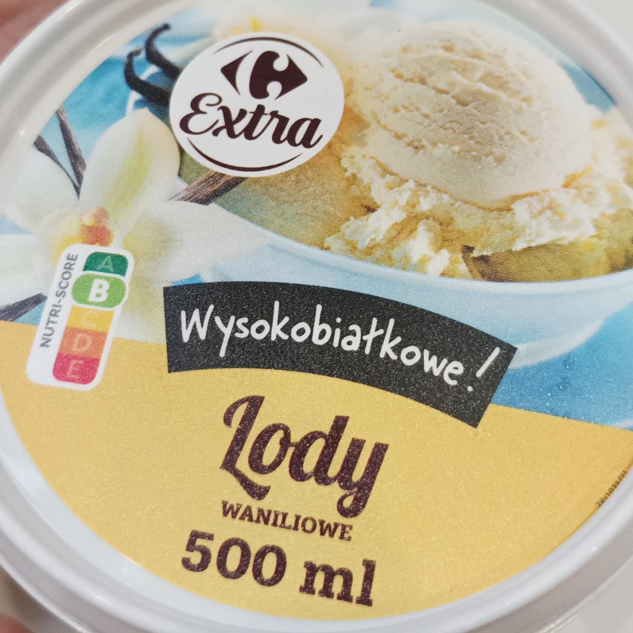 Zdjęcia - Lody waniliowe wysokobiałkowe Carrefour Extra