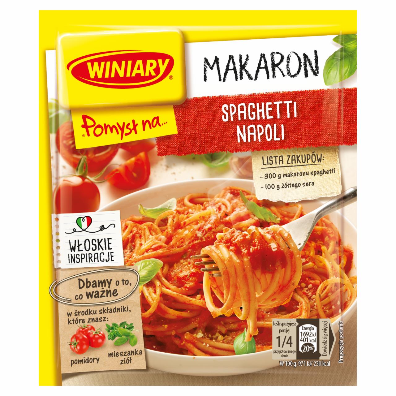 Zdjęcia - Winiary Pomysł na... Spaghetti Napoli 47 g