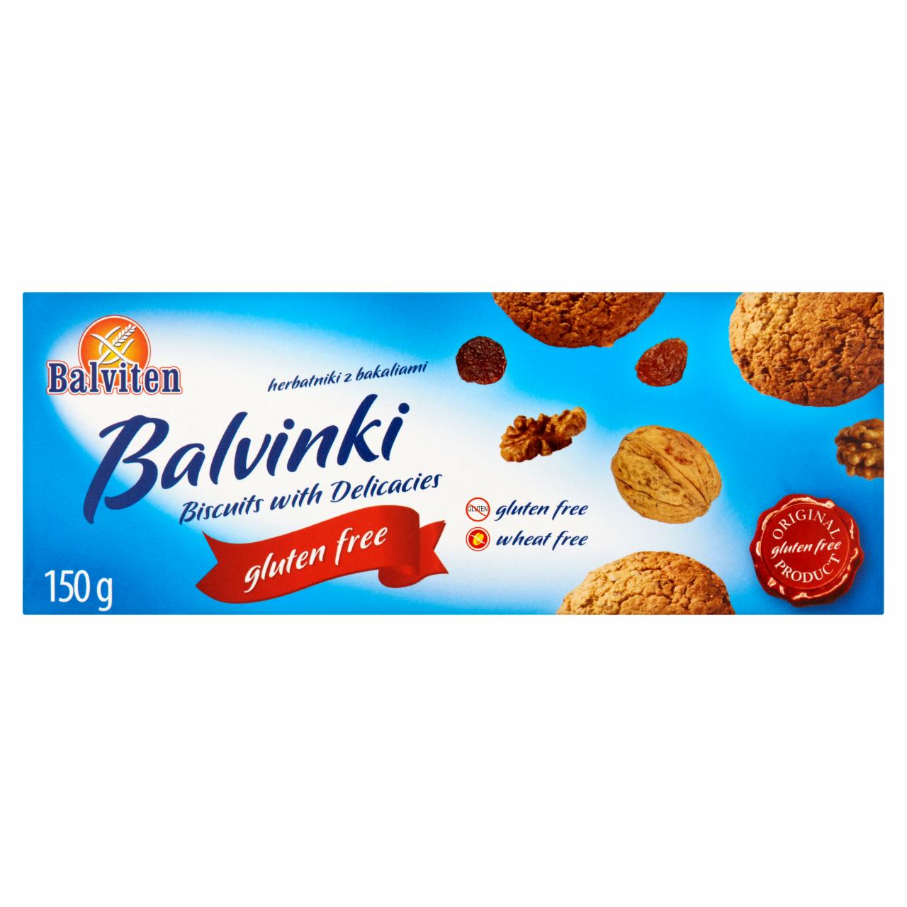 Zdjęcia - Balviten Balvinki Herbatniki bezglutenowe z bakaliami 150 g