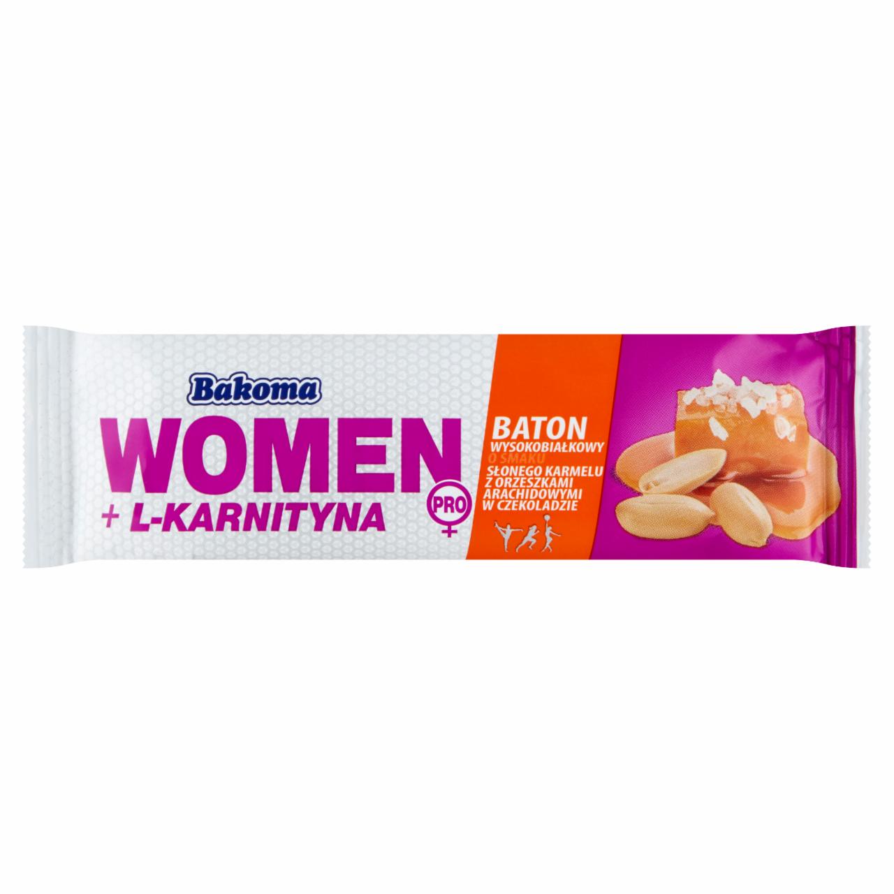 Zdjęcia - Bakoma Women Pro + L-karnityna Baton wysokobiałkowy o smaku słonego karmelu 40 g