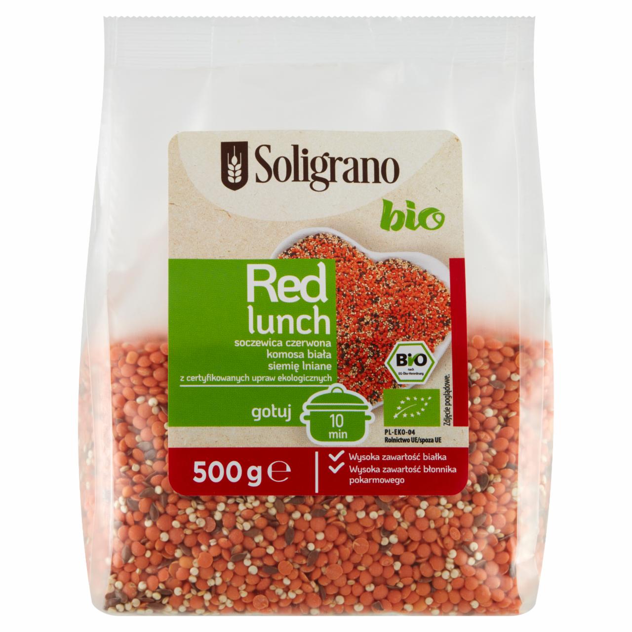 Zdjęcia - Soligrano Bio Red Lunch Soczewica czerwona komosa biała siemię lniane 500 g