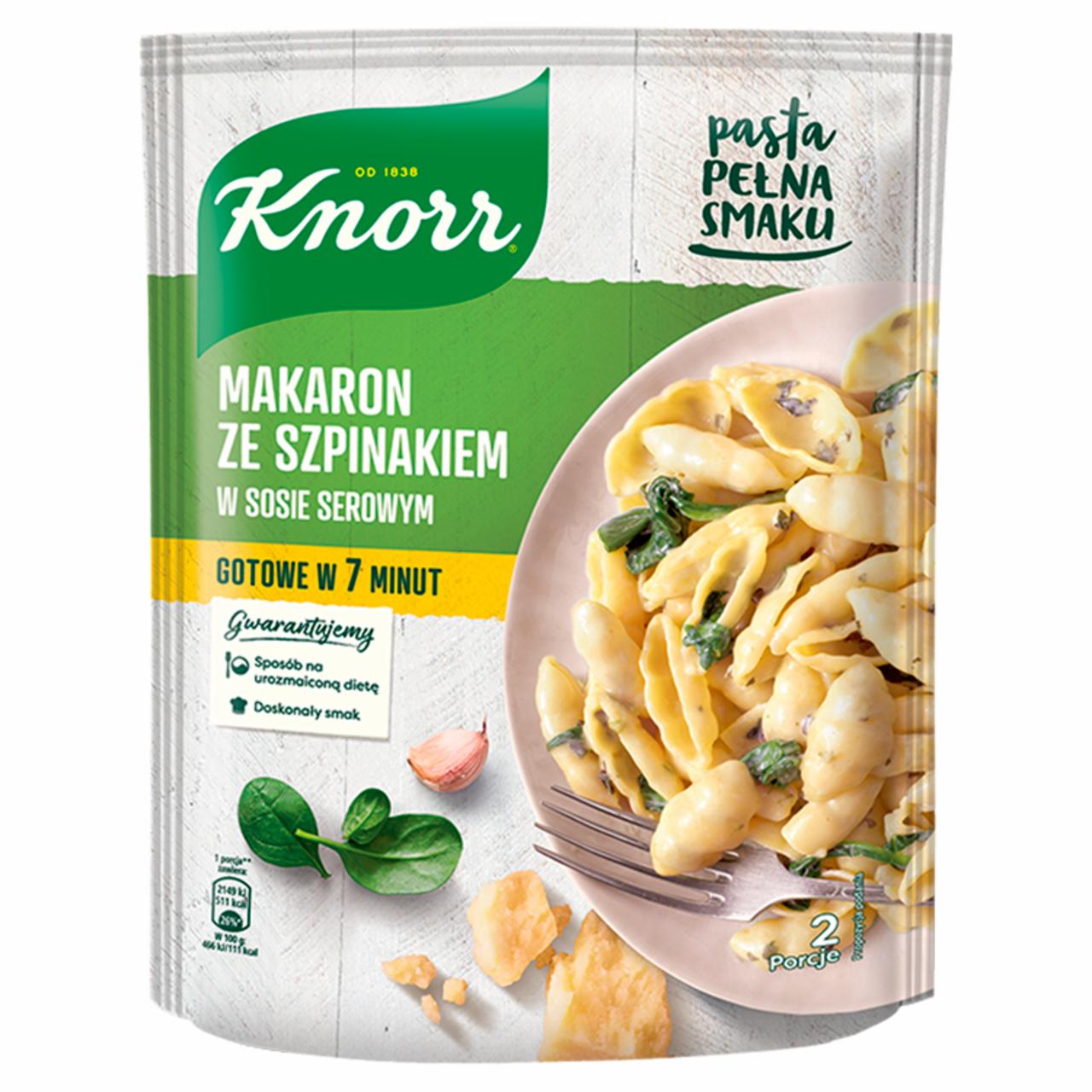 Zdjęcia - Knorr Makaron ze szpinakiem w sosie serowym 160 g