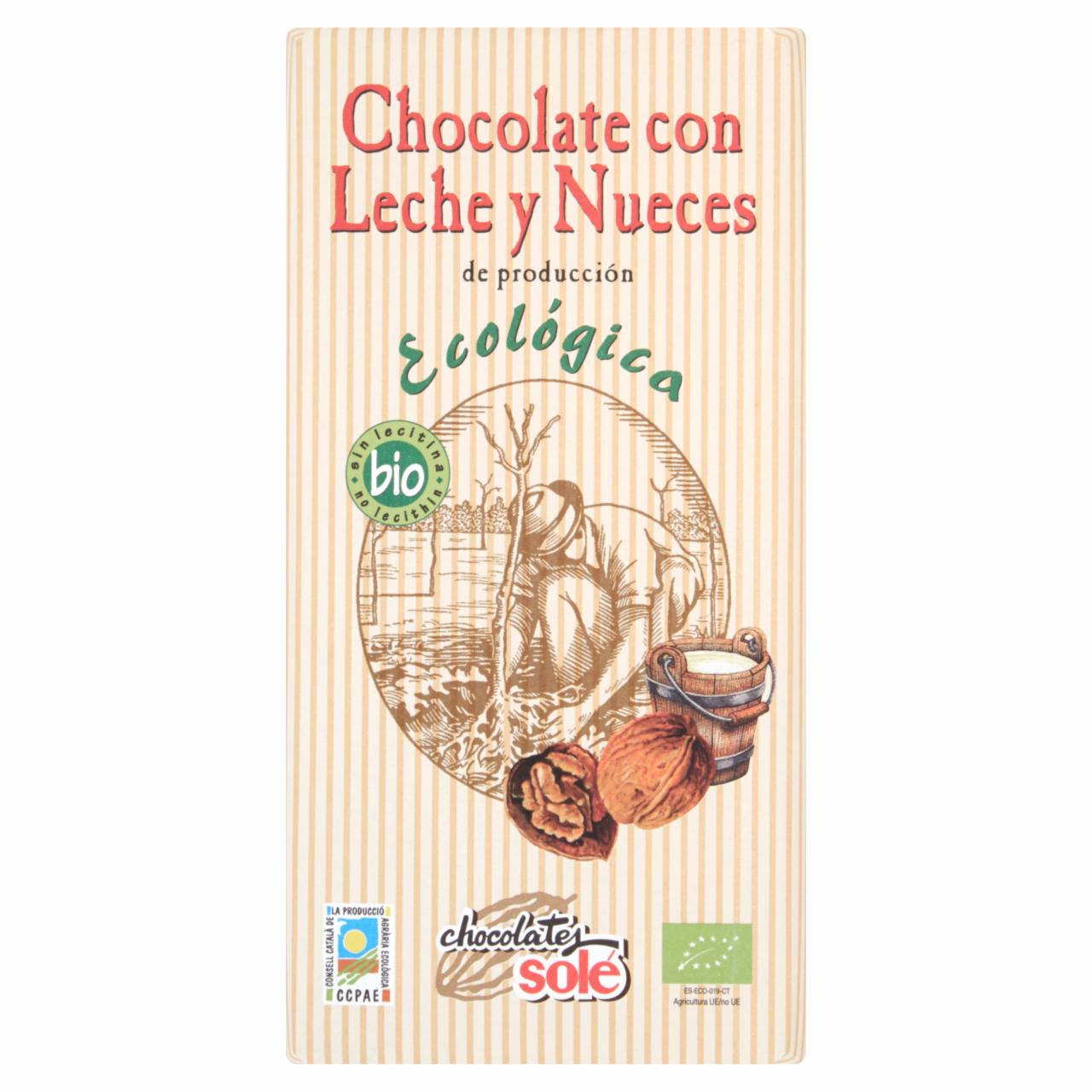 Zdjęcia - Chocolates Solé Bio Mleczna czekolada z orzechami włoskimi 100 g