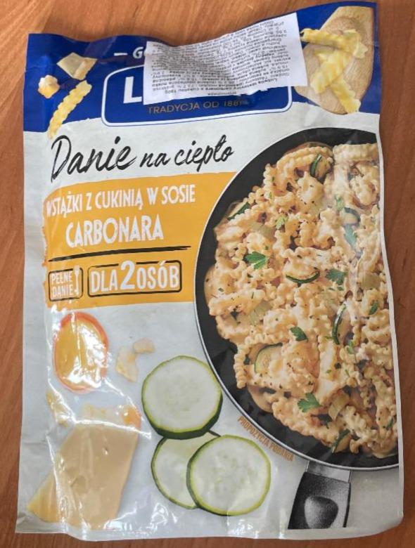 Zdjęcia - Danie na ciepło Wstążki z cukinią w sosie carbonara Lubella