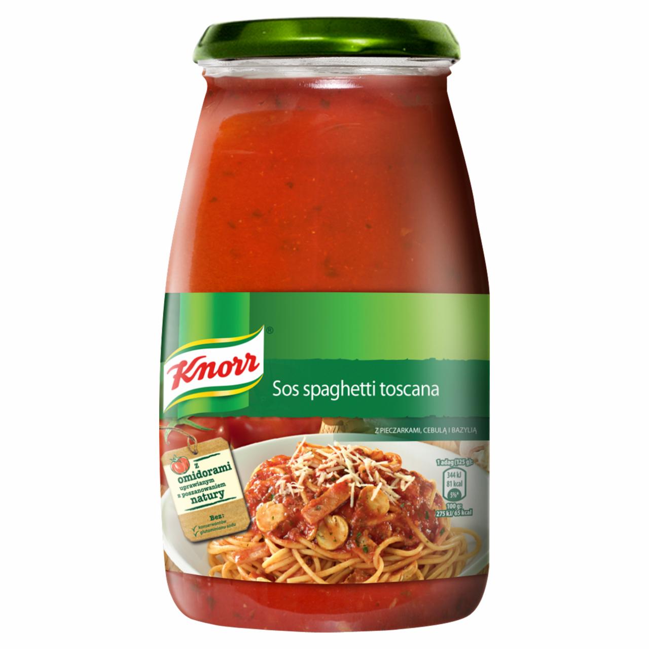 Zdjęcia - Knorr Sos spaghetti toscana z pieczarkami cebulą i bazylią 500 g