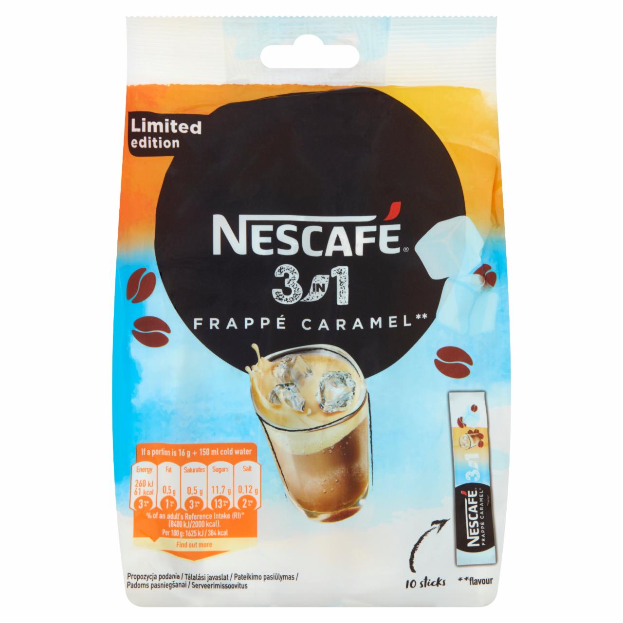 Zdjęcia - Nescafé 3in1 Frappé Caramel Rozpuszczalny napój kawowy 160 g (10 x 16 g)