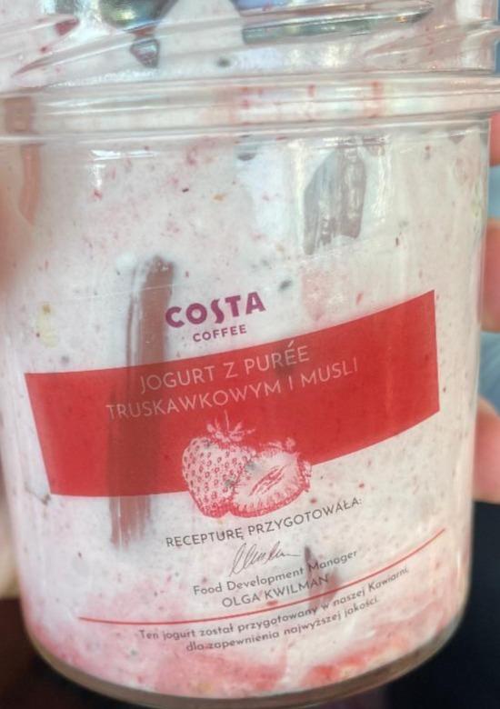 Zdjęcia - Jogurt z purée truskawkowym i musli Costa Coffee