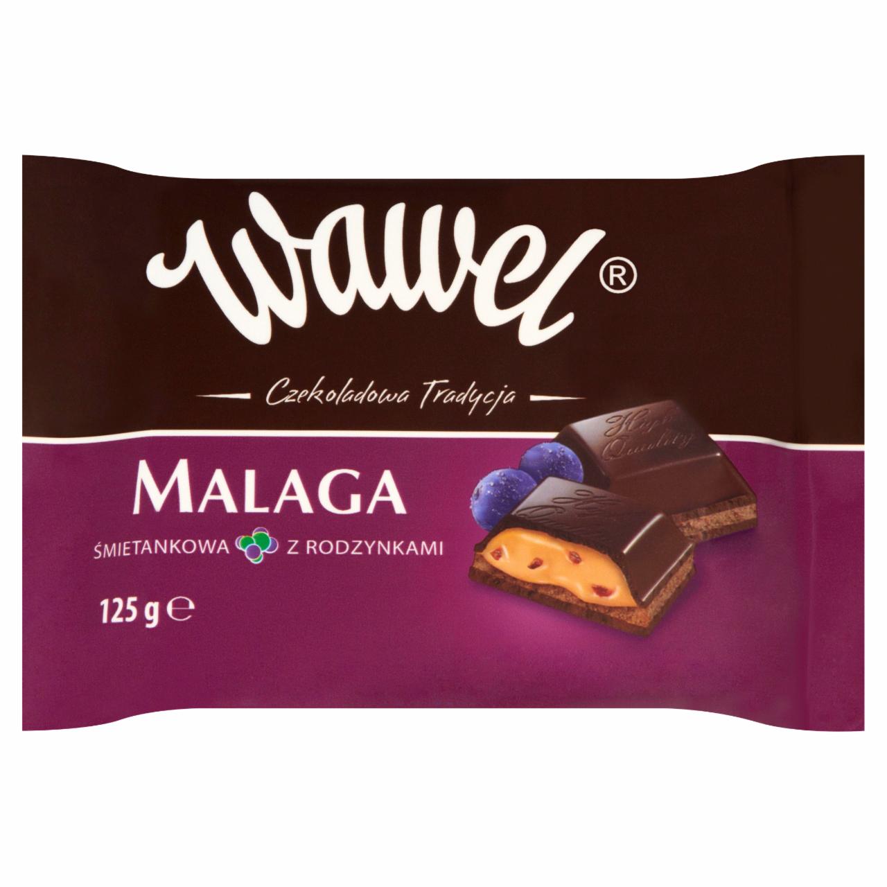 Zdjęcia - Wawel Malaga śmietankowa z rodzynkami Czekolada nadziewana 125 g