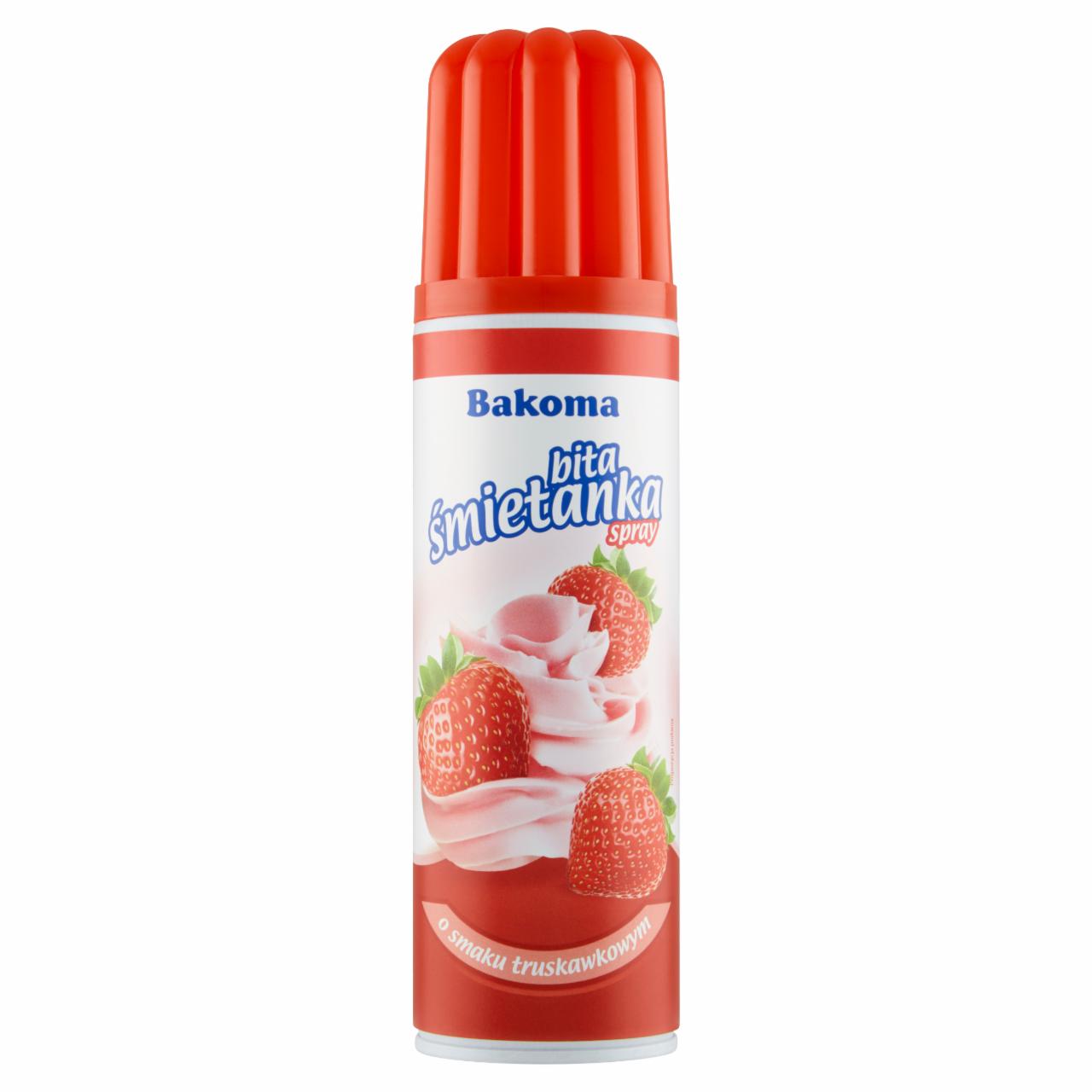 Zdjęcia - Bakoma Bita śmietanka spray o smaku truskawkowym 250 g