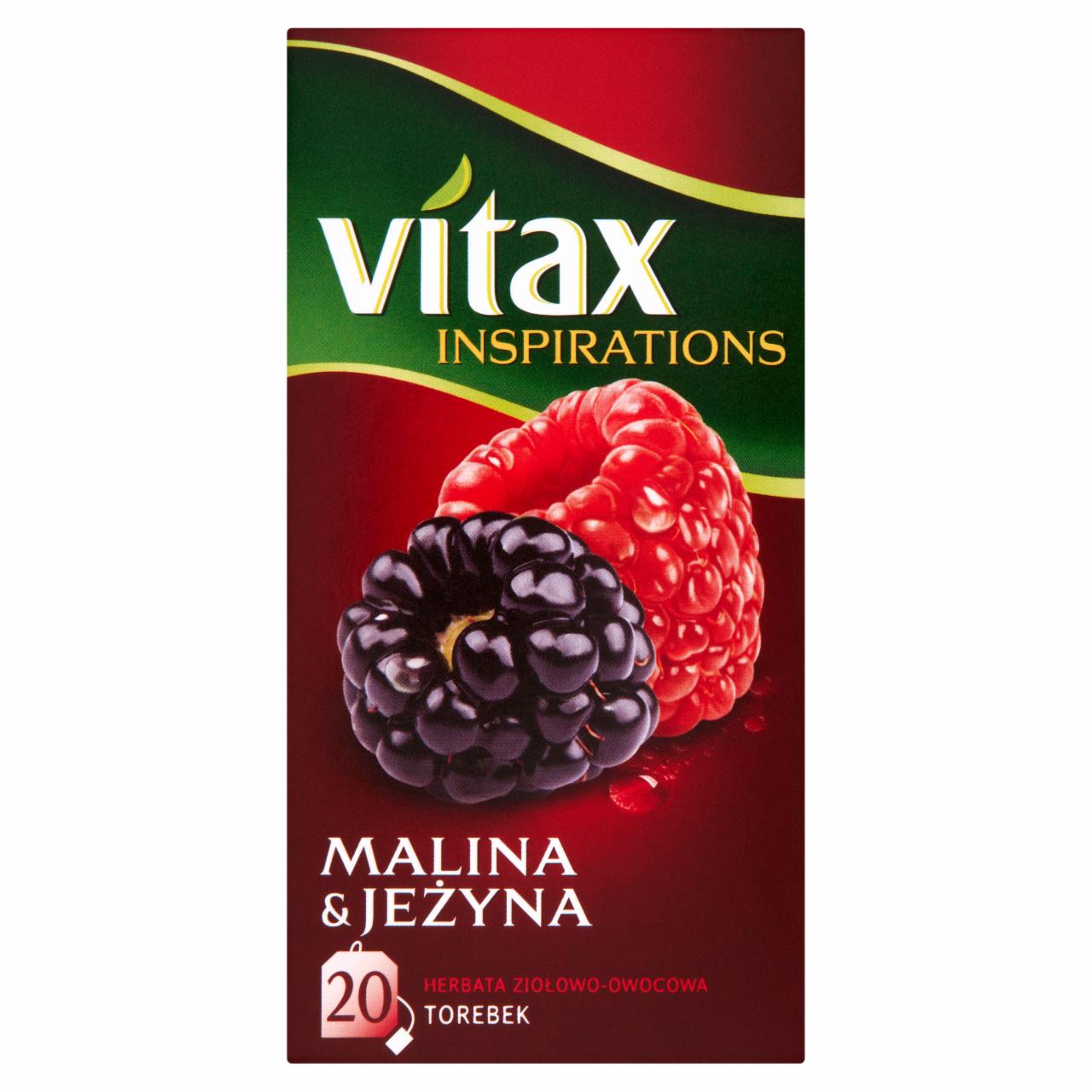 Zdjęcia - Vitax Inspiracje Herbatka owocowo-ziołowa aromatyzowana o smaku maliny i jeżyny 40 g (20 x 2 g)