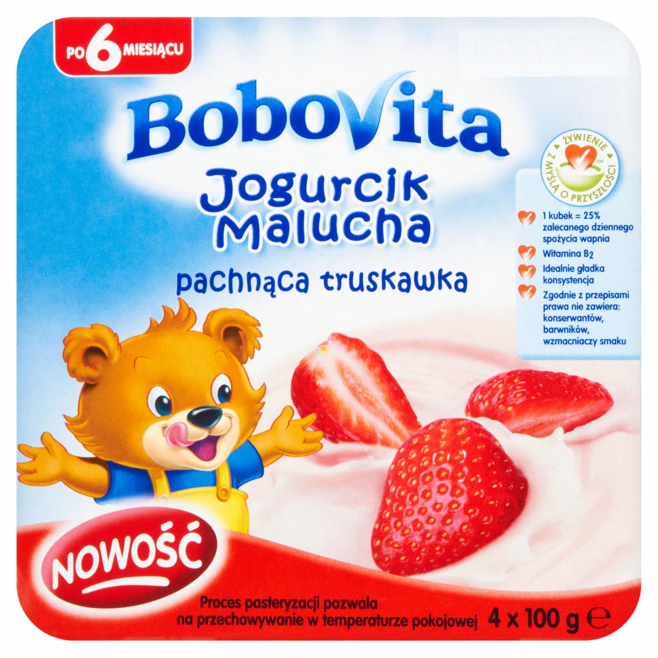 Zdjęcia - BoboVita Jogurcik Malucha pachnąca truskawka po 6 miesiącu 4 x 100 g