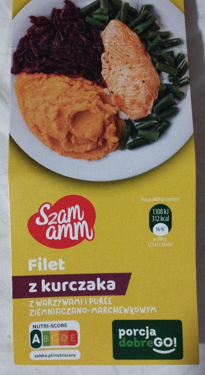 Zdjęcia - Filet z kurczaka z warzywami i puree ziemniaczano-marchewkowym Szamamm