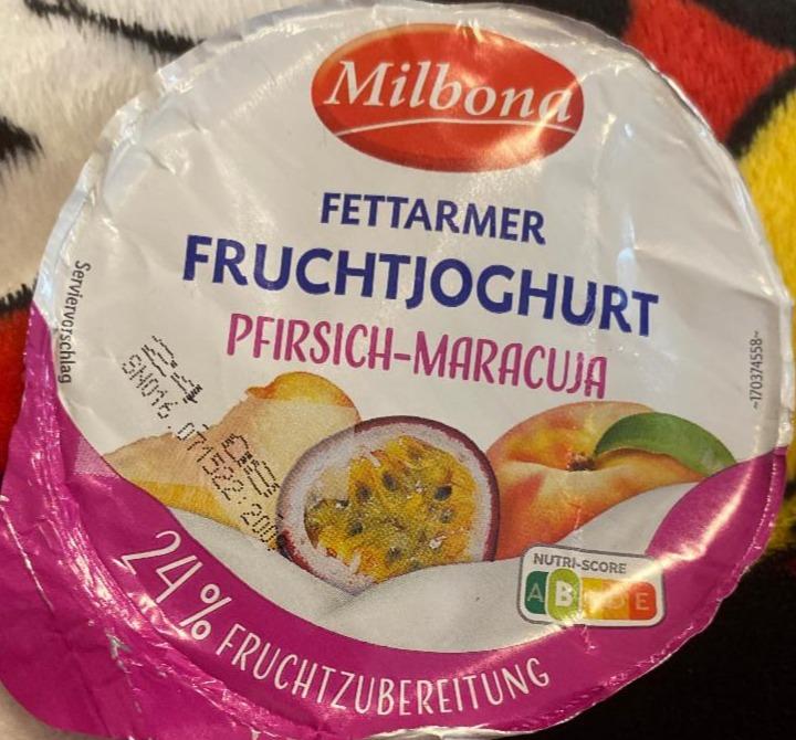 Zdjęcia - Fettarmer Fruchtjoghurt Pfirsich Maracuja Milbona
