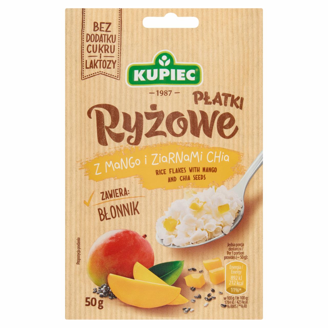 Zdjęcia - Kupiec Płatki ryżowe z mango i ziarnami chia 50 g