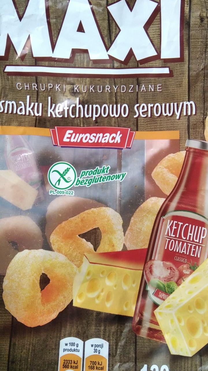 Zdjęcia - MAXI chrupki kukurydziane o smaku ketchupowo serowym Eurosnack 