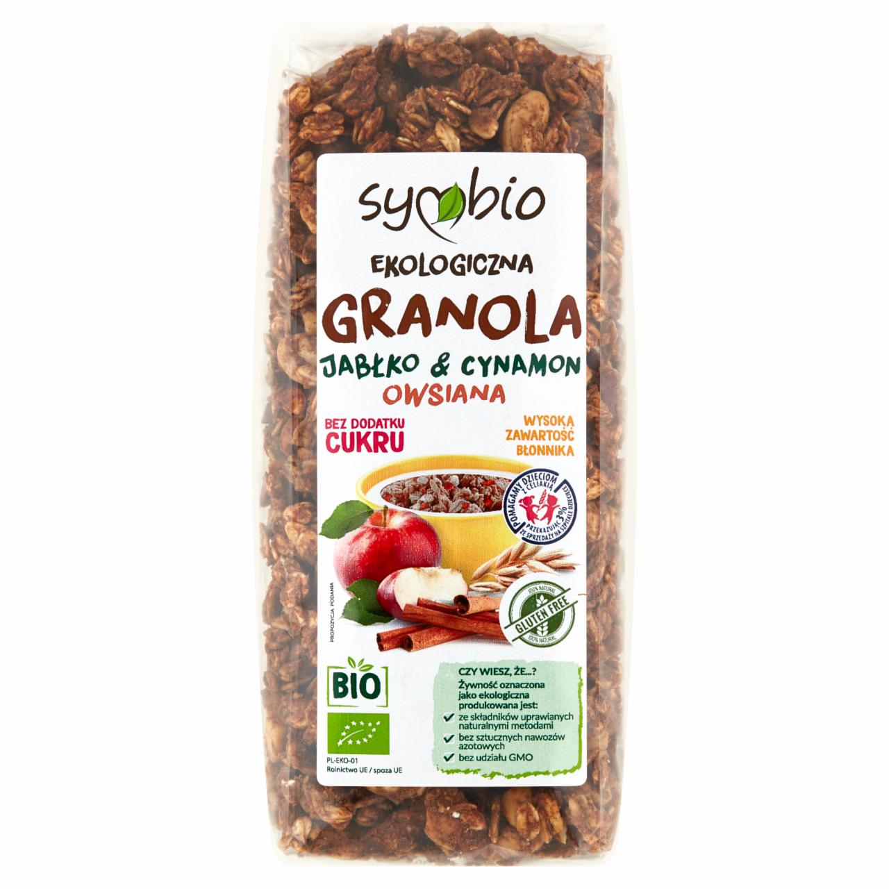 Zdjęcia - Symbio Ekologiczna granola owsiana jabłko & cynamon 350 g