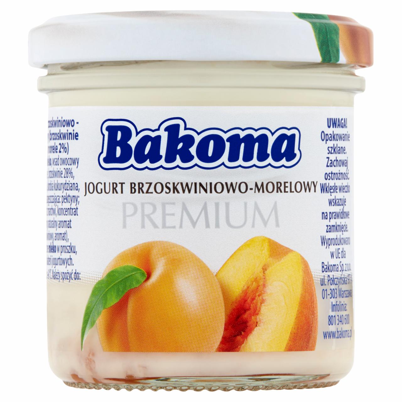 Zdjęcia - Bakoma Premium Jogurt brzoskwiniowo-morelowy 150 g