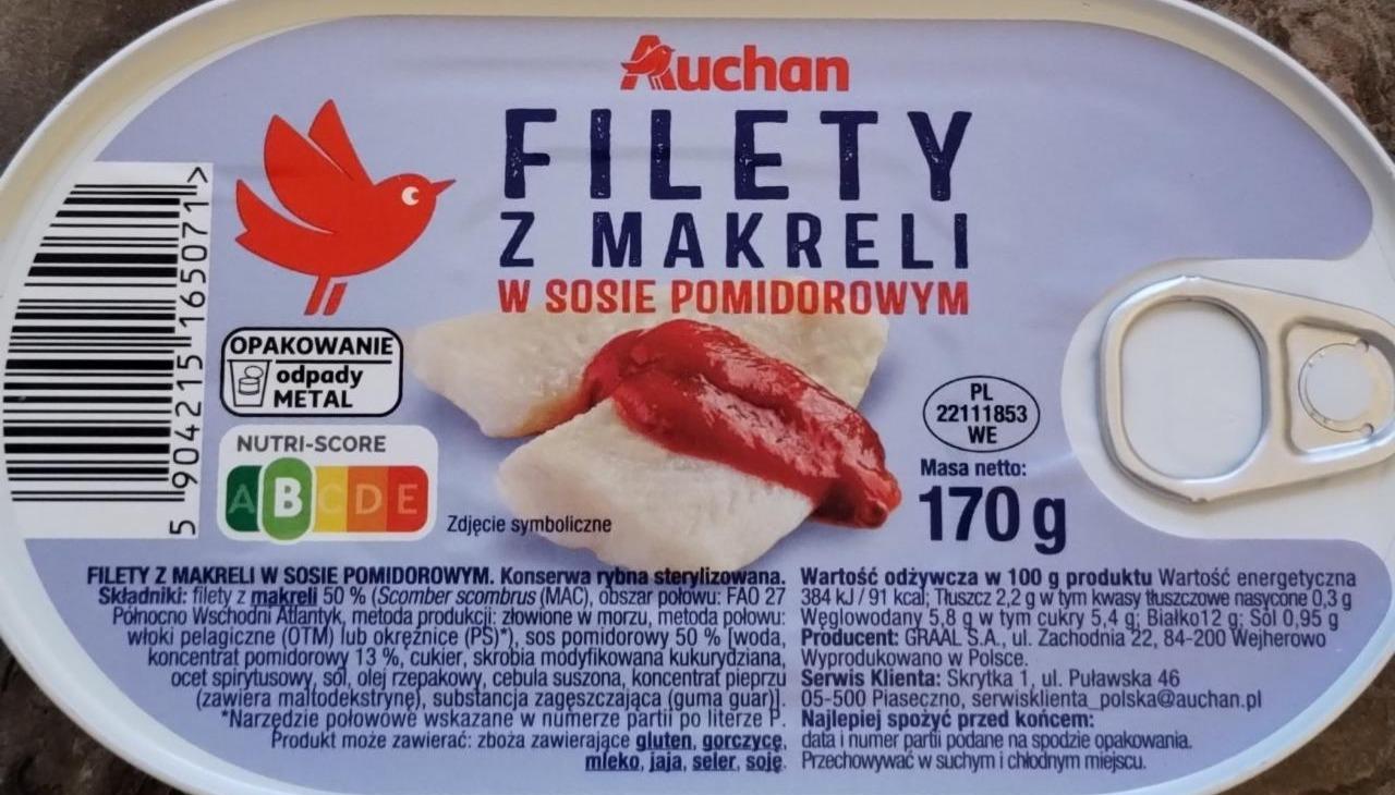 Zdjęcia - Filet z makreli w sosie pomidorowym Auchan