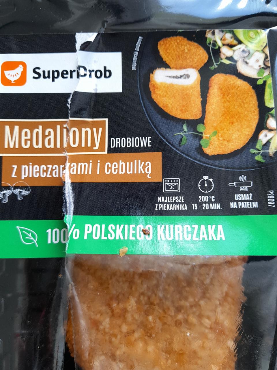 Zdjęcia - medalion drobiowy z pieczarkami i cebulka Superdrob