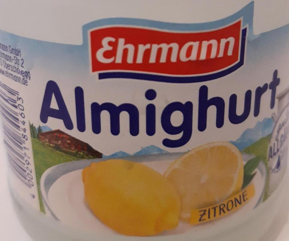 Zdjęcia - Ehrmann Jogurt z wsadem o smaku cytrynowym 500 g