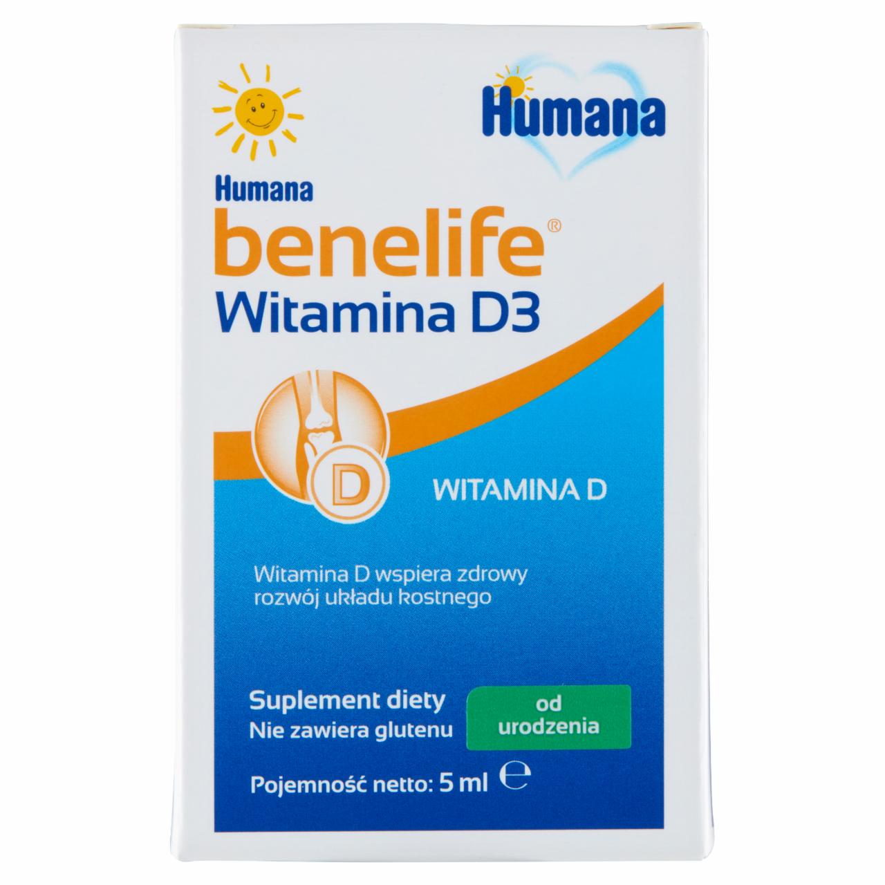 Zdjęcia - Humana benelife Suplement diety witamina D3 od urodzenia 5 ml