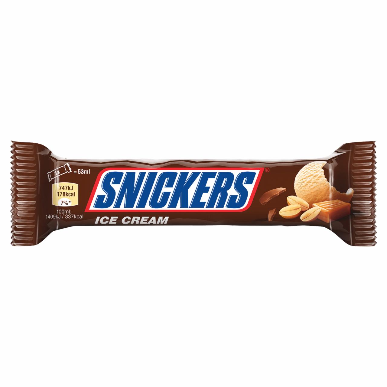 Zdjęcia - Snickers Lody orzeszki ziemne i miękki karmel w polewie kakaowej 53 ml