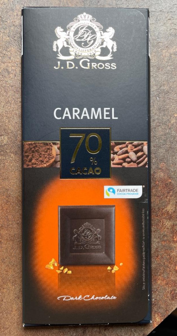 Zdjęcia - J. D. Gross Caramel 70% cacao Dark chocolate