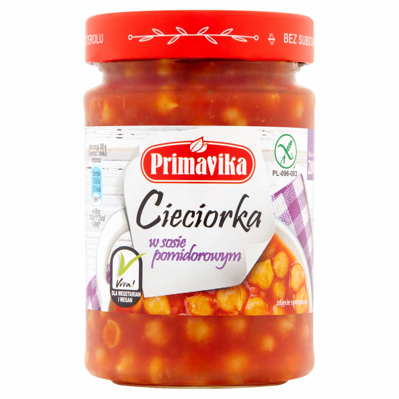 Zdjęcia - Primavika Cieciorka w sosie pomidorowym 280 g