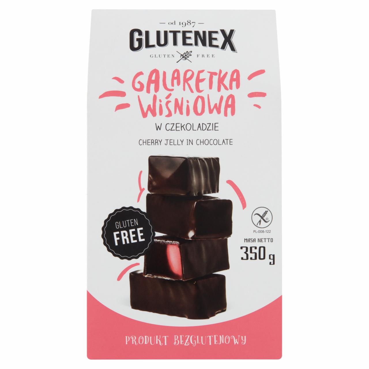 Zdjęcia - Glutenex Galaretka wiśniowa w czekoladzie 350 g
