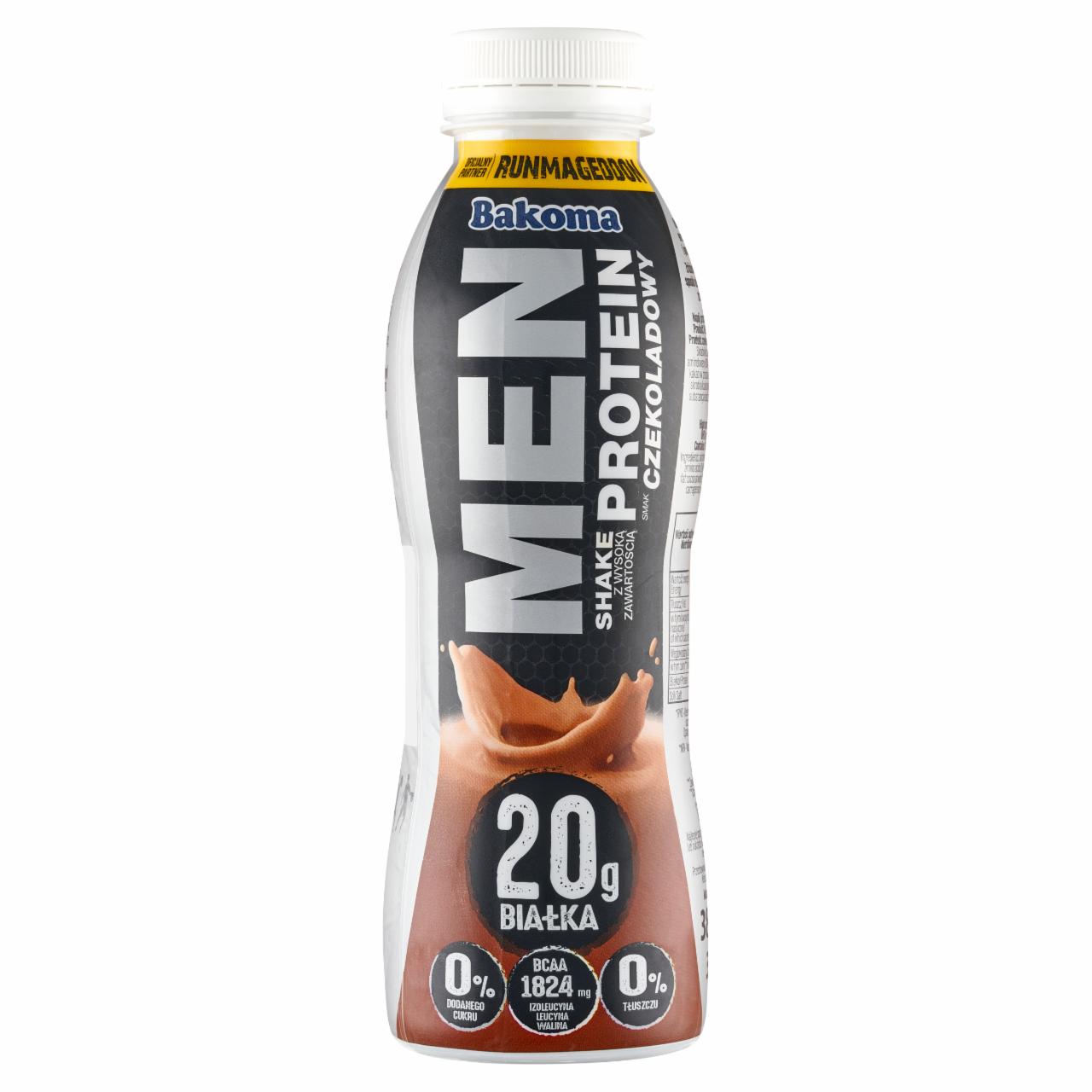 Zdjęcia - Men Shake z wysoką zawartością protein smak czekoladowy 380 g Bakoma