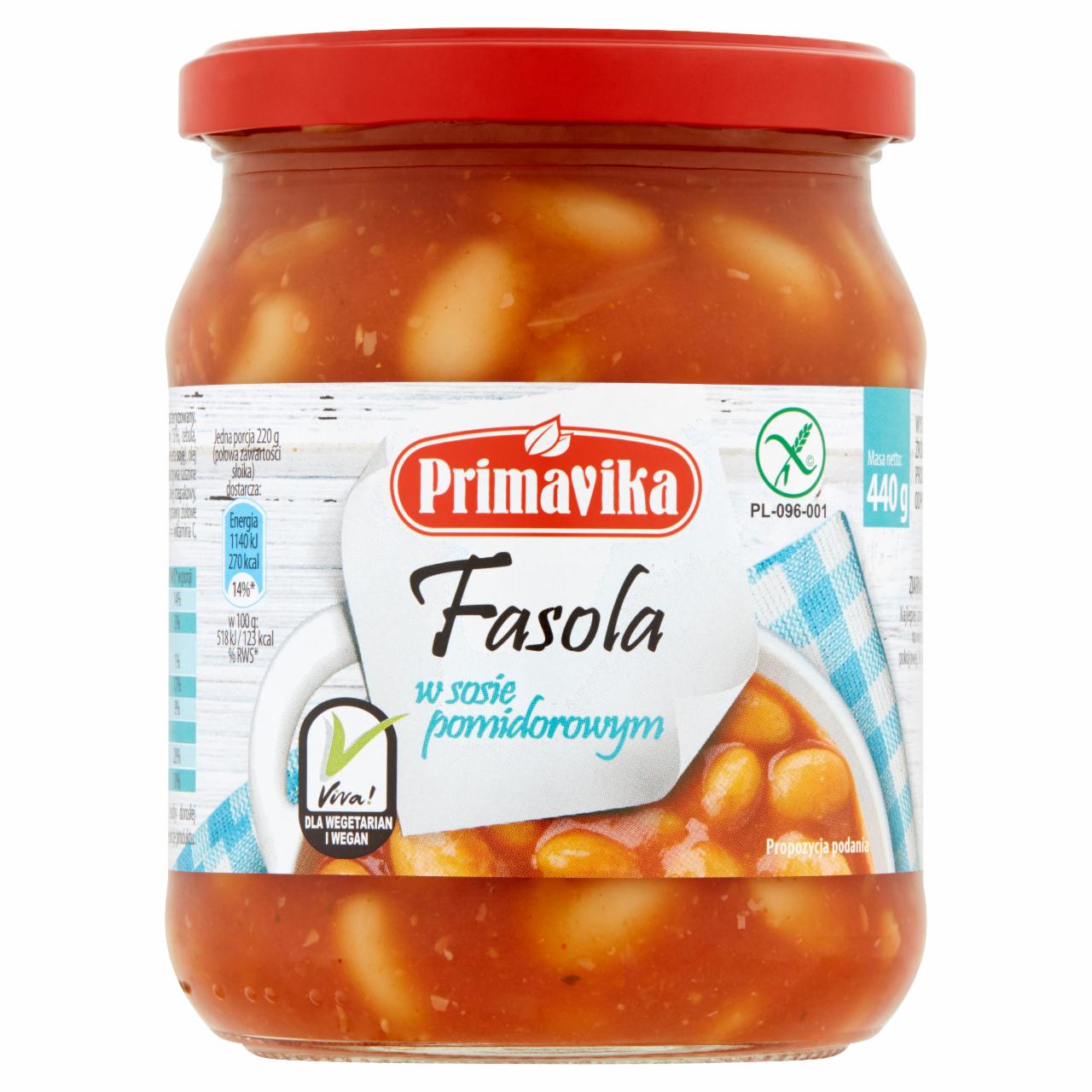 Zdjęcia - Primavika Fasola w sosie pomidorowym 440 g