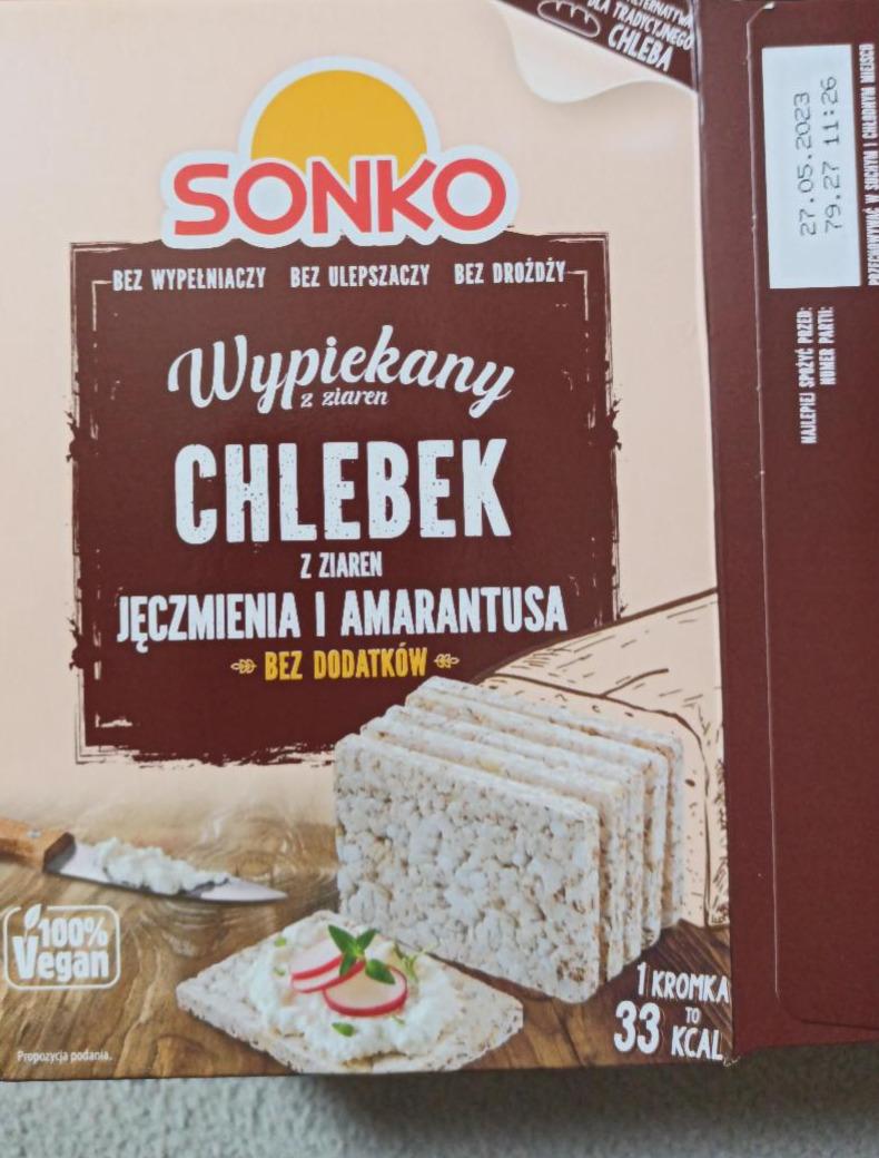 Zdjęcia - Sonko Chlebek z ziaren jęczmienia i amarantusa 120 g