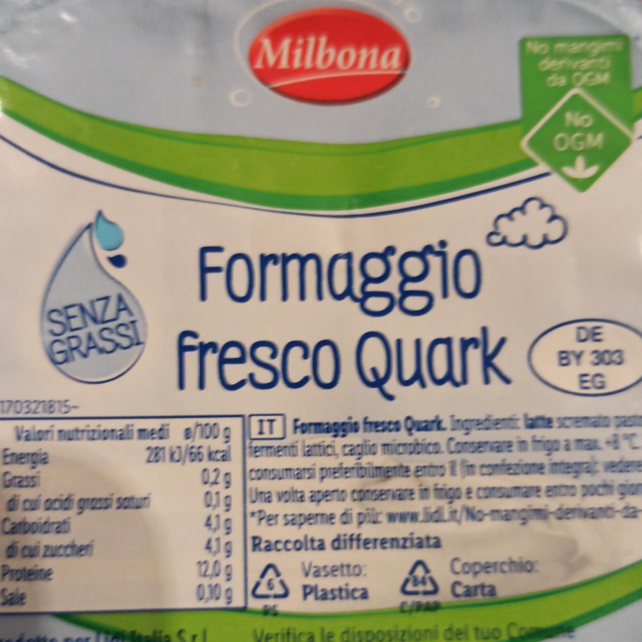 Zdjęcia - Formaggio fresco Quark Milbona