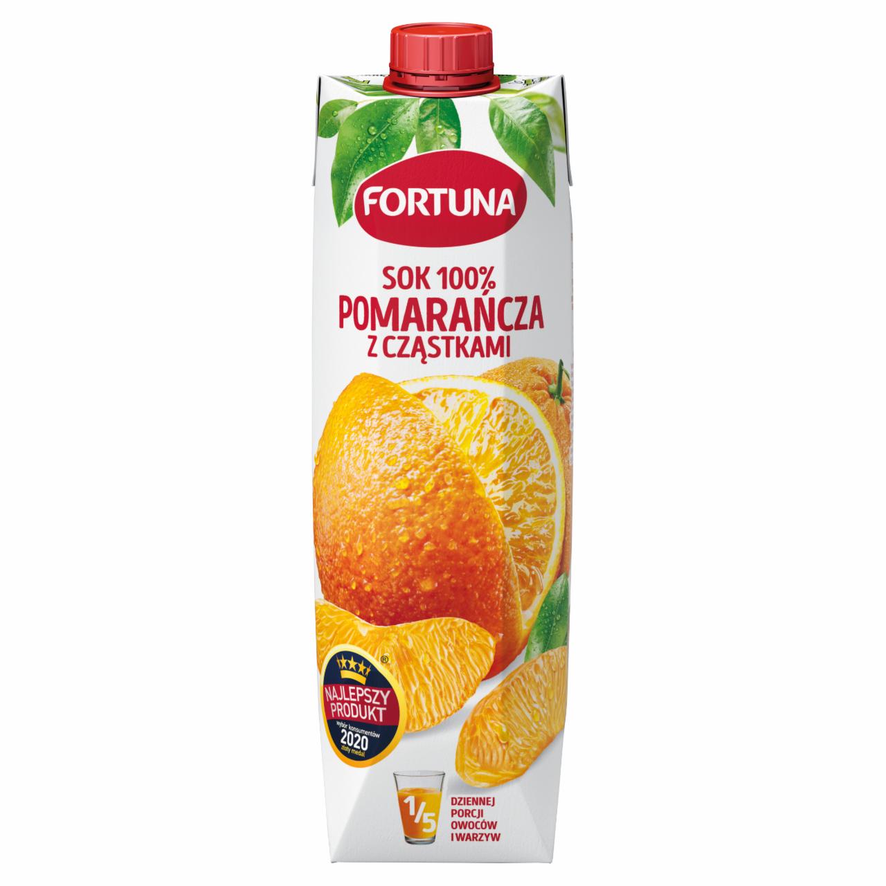 Zdjęcia - Fortuna Sok 100 % pomarańcza z cząstkami 1 l