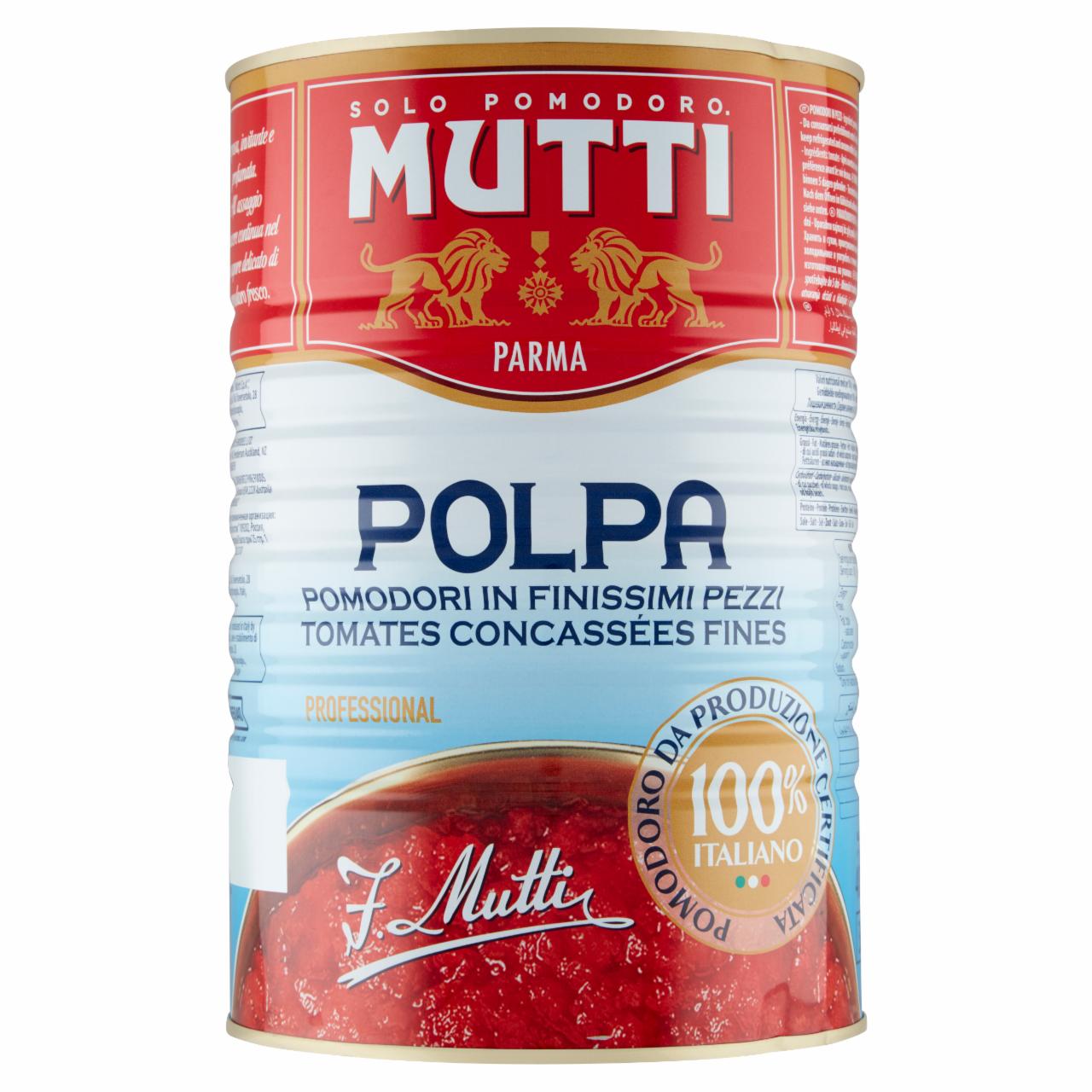Zdjęcia - Pulpa Pomidory drobno krojone bez skórek 4050 g Mutti