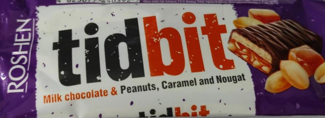 Zdjęcia - TidBit milk chocolate & peanuts, caramel and nougat Roshen