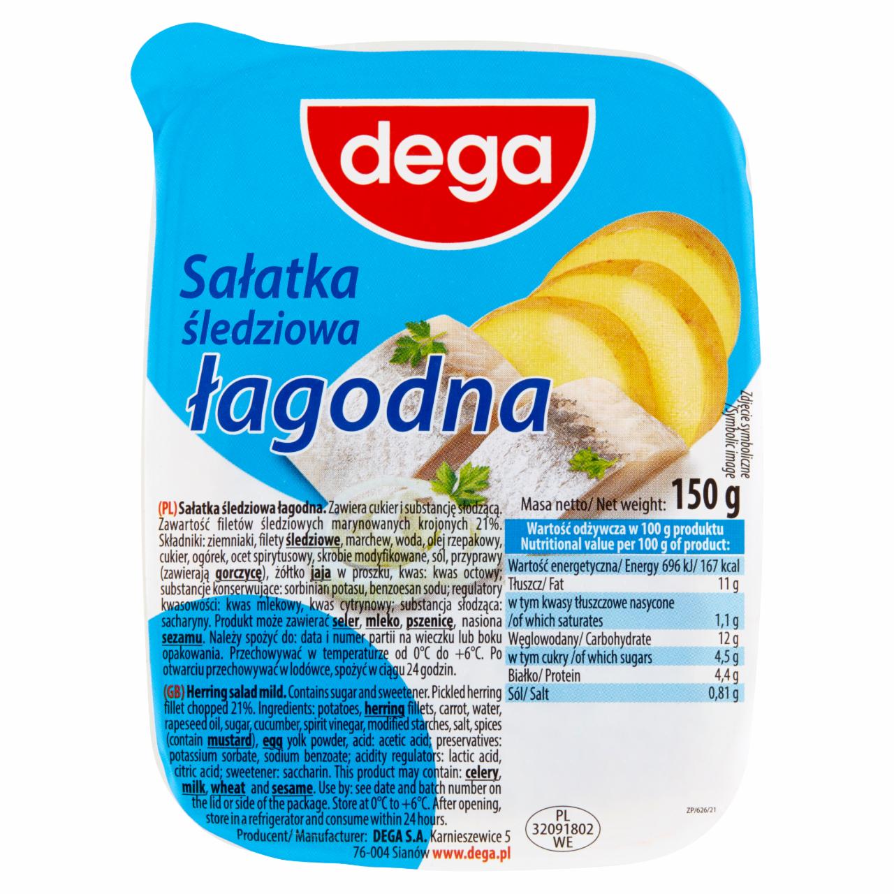 Zdjęcia - Dega Sałatka śledziowa łagodna 150 g