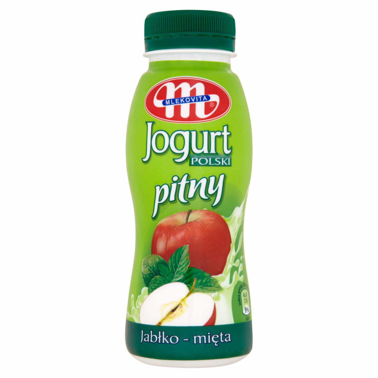 Zdjęcia - Mlekovita Jogurt Polski pitny jabłko-mięta 250 g
