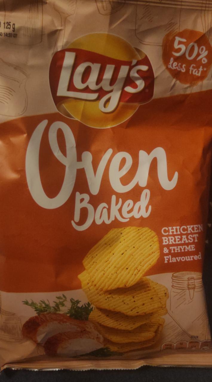 Zdjęcia - Lay's Oven Baked Pieczone chipsy ziemniaczane o smaku piersi z kurczaka z tymiankiem 125 g