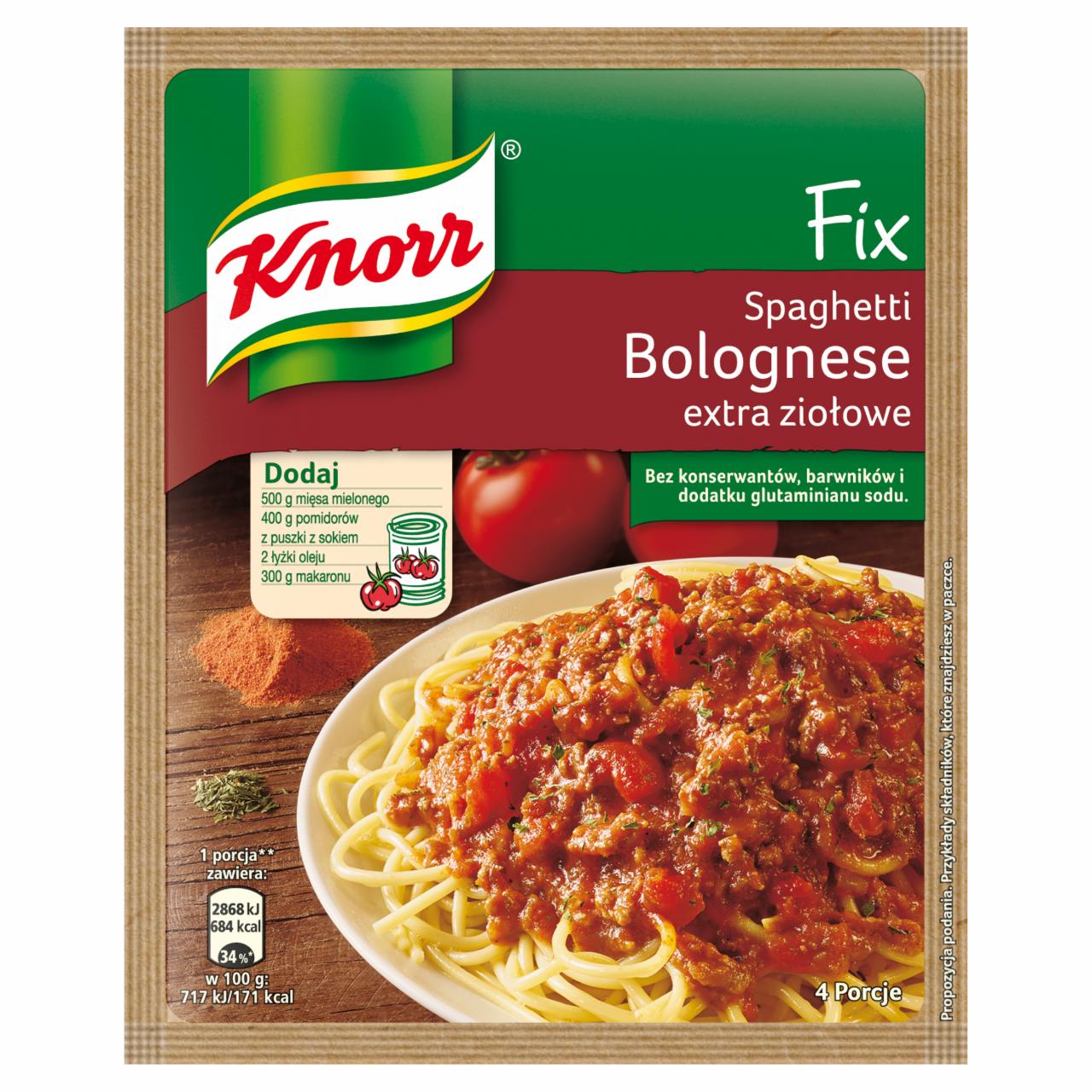 Zdjęcia - Knorr Fix spaghetti bolognese extra ziołowe 48 g