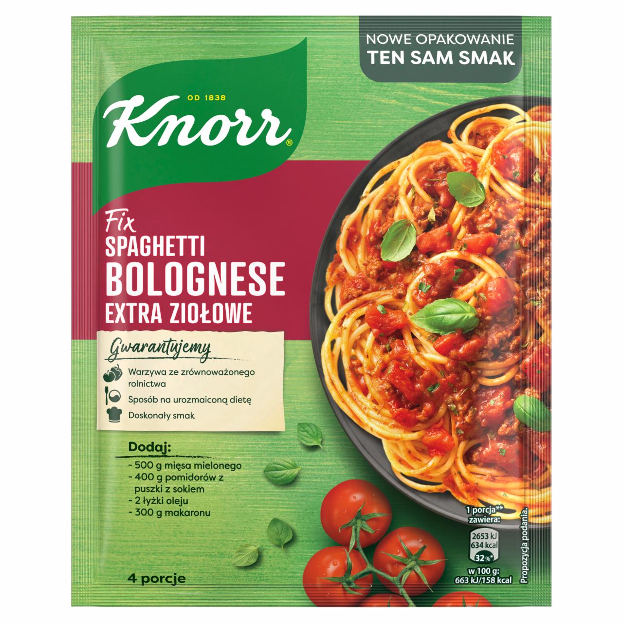 Zdjęcia - Knorr Fix spaghetti bolognese extra ziołowe 48 g