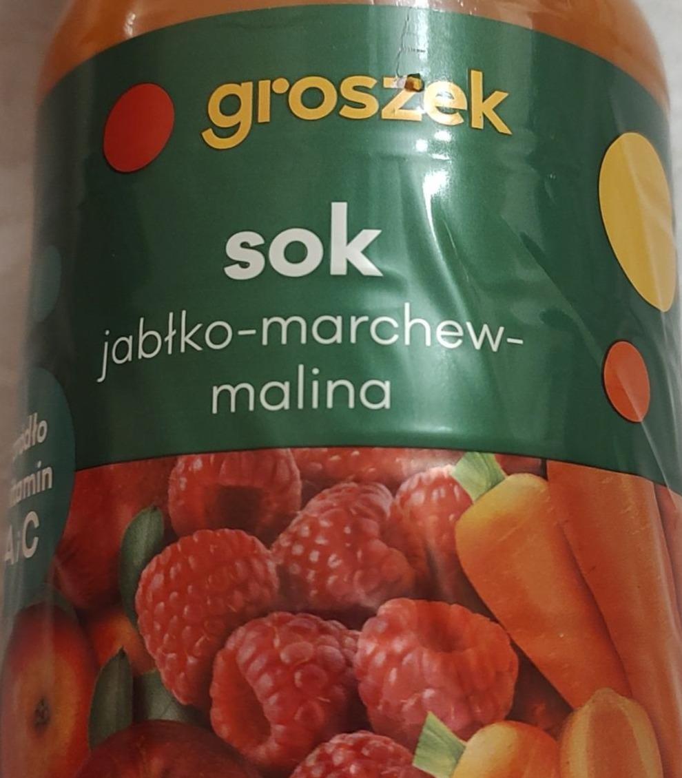 Zdjęcia - sok jabłkowo marchwiowo malinowy groszek