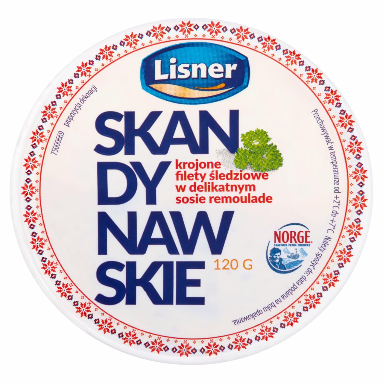 Zdjęcia - Lisner Skandynawskie Krojone filety śledziowe w delikatnym sosie remoulade 120 g