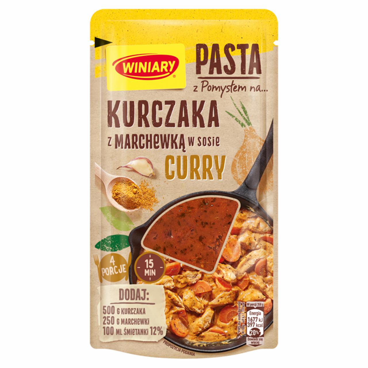 Zdjęcia - Winiary Pasta z pomysłem na... kurczaka z marchewką w sosie curry 80 g