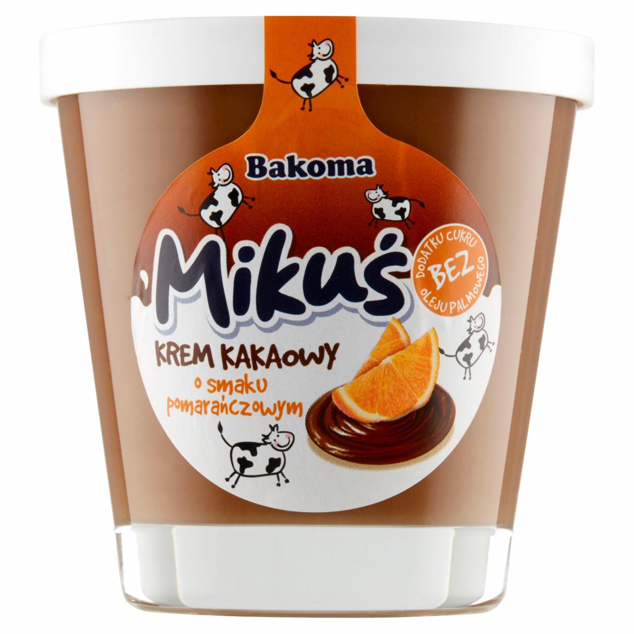 Zdjęcia - Bakoma Mikuś Krem kakaowy o smaku pomarańczowym 170 g