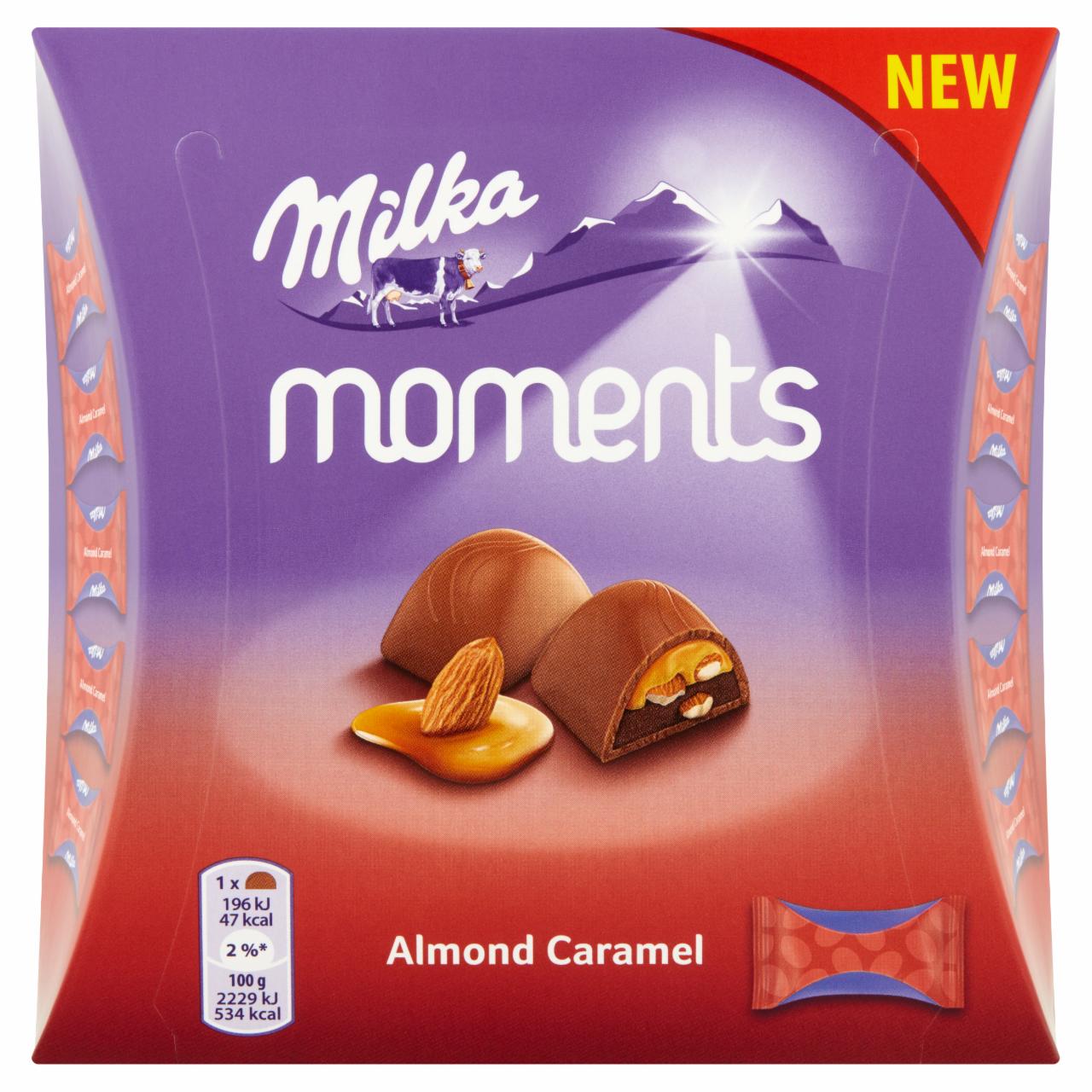 Zdjęcia - Milka Moments Czekolada mleczna Almond Caramel 96 g (11 sztuk)
