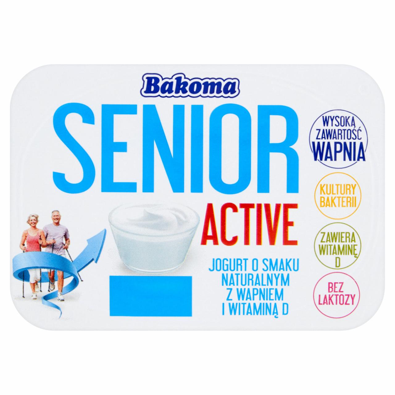 Zdjęcia - Bakoma Senior Active Jogurt o smaku naturalnym z wapniem i witaminą D 130 g